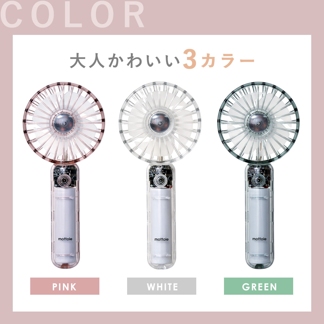 MTL-F025 ハンズフリー 4wayミニファン 日傘やリュックの肩紐にも挟める、