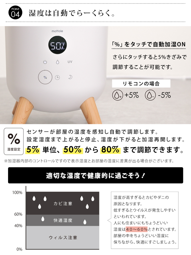 MTL-H014 UV タワー加湿器 | mottole公式サイト