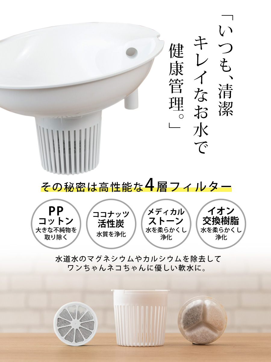 自動給水器1.5L用抗菌ｶｰﾄﾘｯｼﾞ2個入 | mottole公式サイト