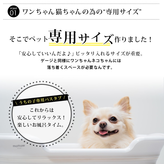PTL-Z001 ペットバスタブ 排水栓付 送料無料 mottole 犬 お風呂 PTL-Z001 ペットバスタブ 排水栓付 送料無料 mottole 犬 お風呂