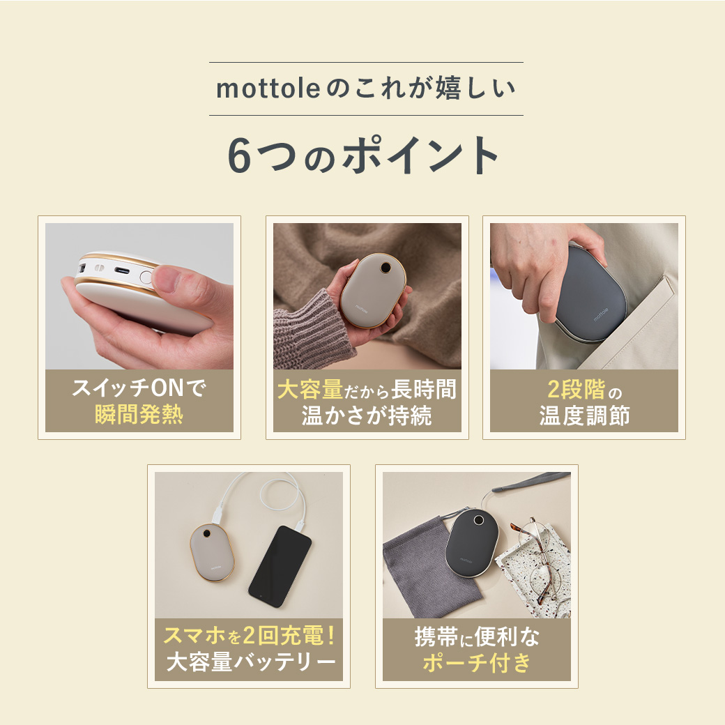 MTL-E029 充電式カイロ 大容量モバイルバッテリー機能付