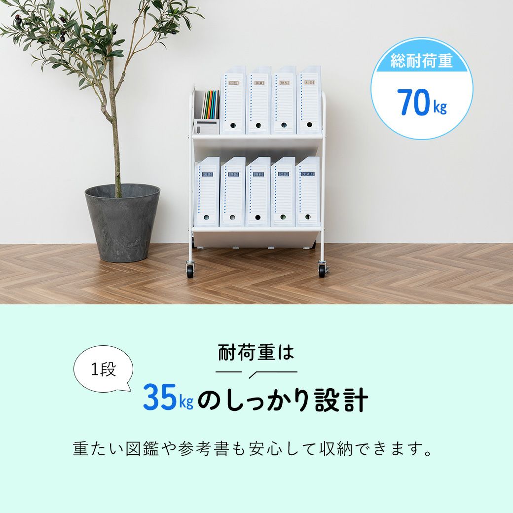 mottoleB4対応ファイルワゴン2段MTL-S023