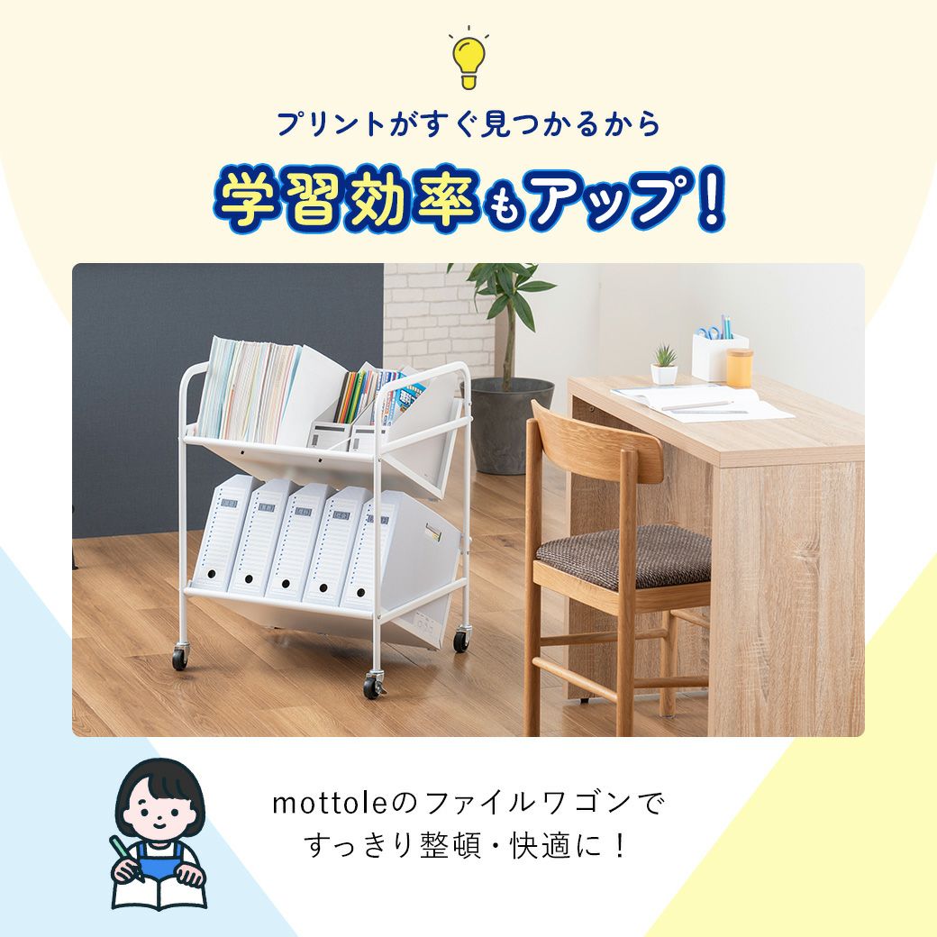 mottoleB4対応ファイルワゴン2段MTL-S023